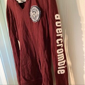 Abercrombie kids girls  hoodie maroon size medium white lettering on sleeve